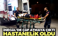 İnegöl’de çöp atmaya çıktı, hastanelik oldu