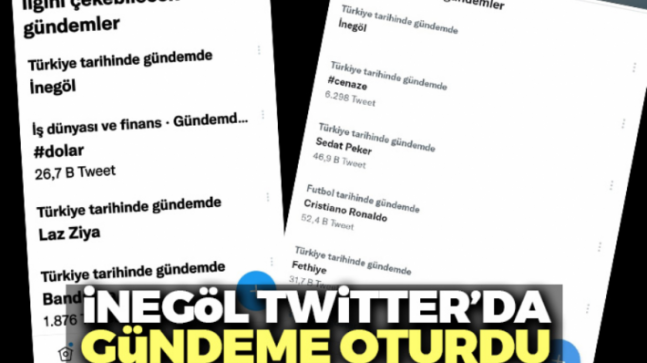 Twitter’ın gündemi İnegöl oldu