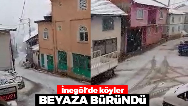 İnegöl’de köyler beyaza büründü