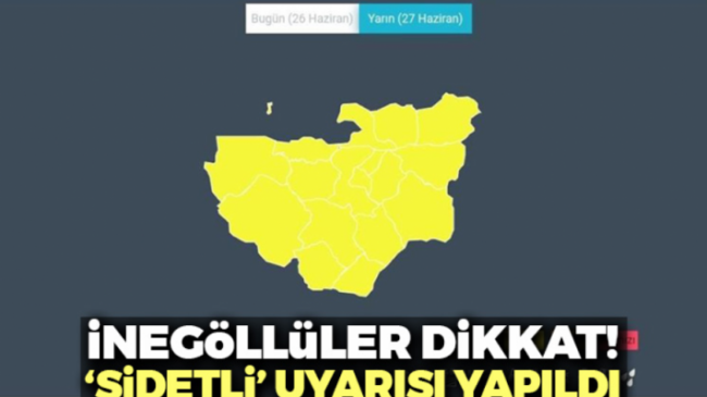 İnegöllüler dikkat! ‘Şiddetli’ uyarısı yapıldı